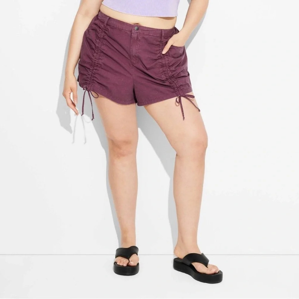 Mahogany ruched front shorts Wild Fable Size 3X NWT